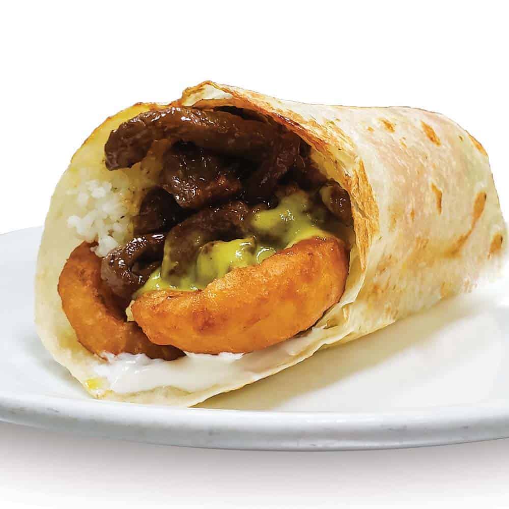 Hawaiian Onion Ring Burrito